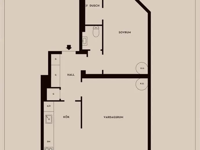 Floor plan for Arbetargatan 29