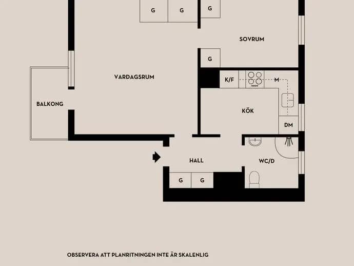 Floor plan for Spångavägen 42D