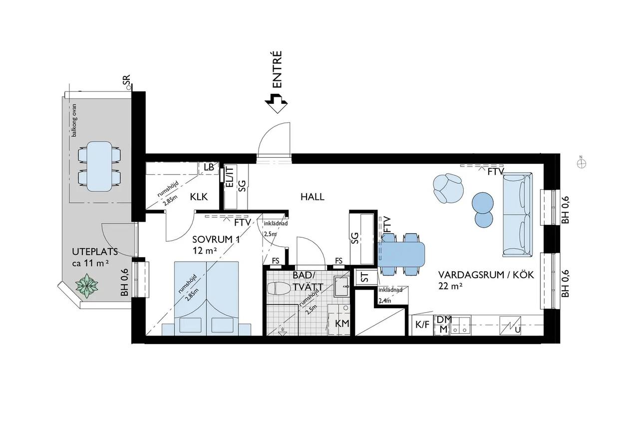 Floor plan for Gamlestadsvägen 6