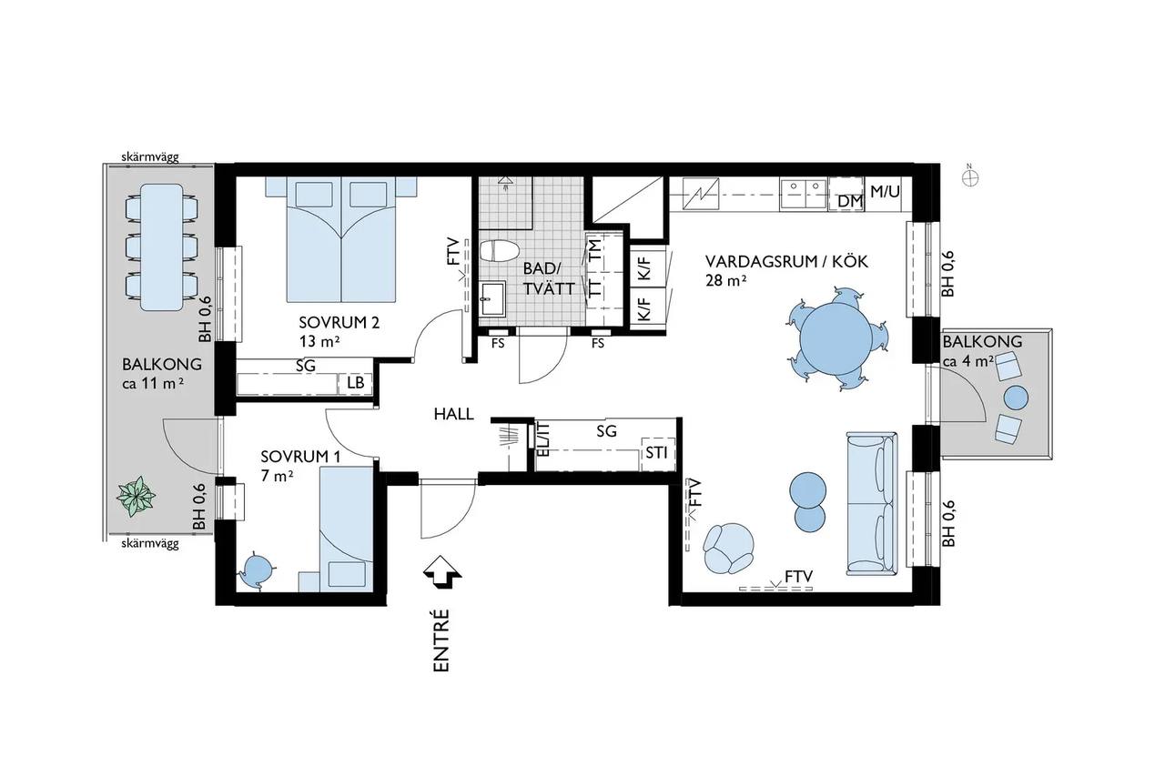 Floor plan for Gamlestadsvägen 6