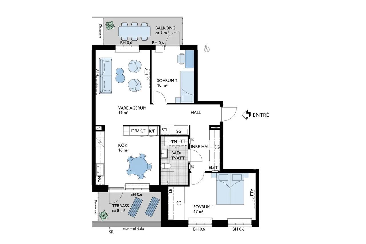 Floor plan for Textilgatan 1