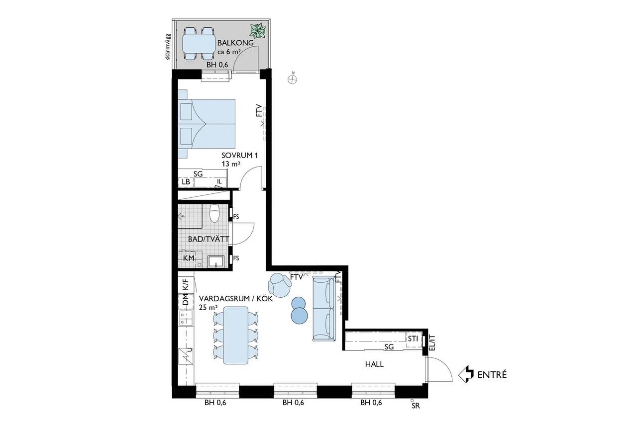Floor plan for Textilgatan 5