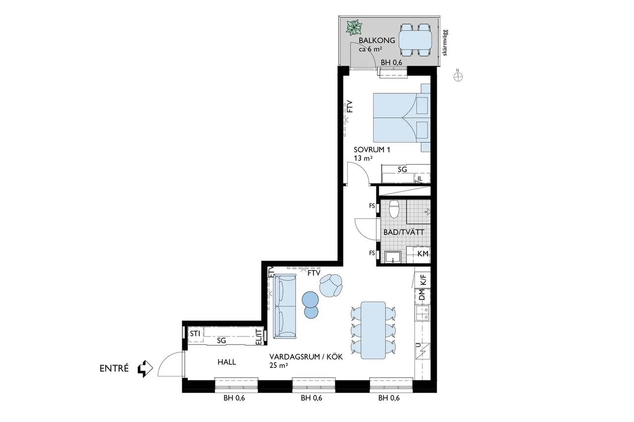 Floor plan for Textilgatan 5