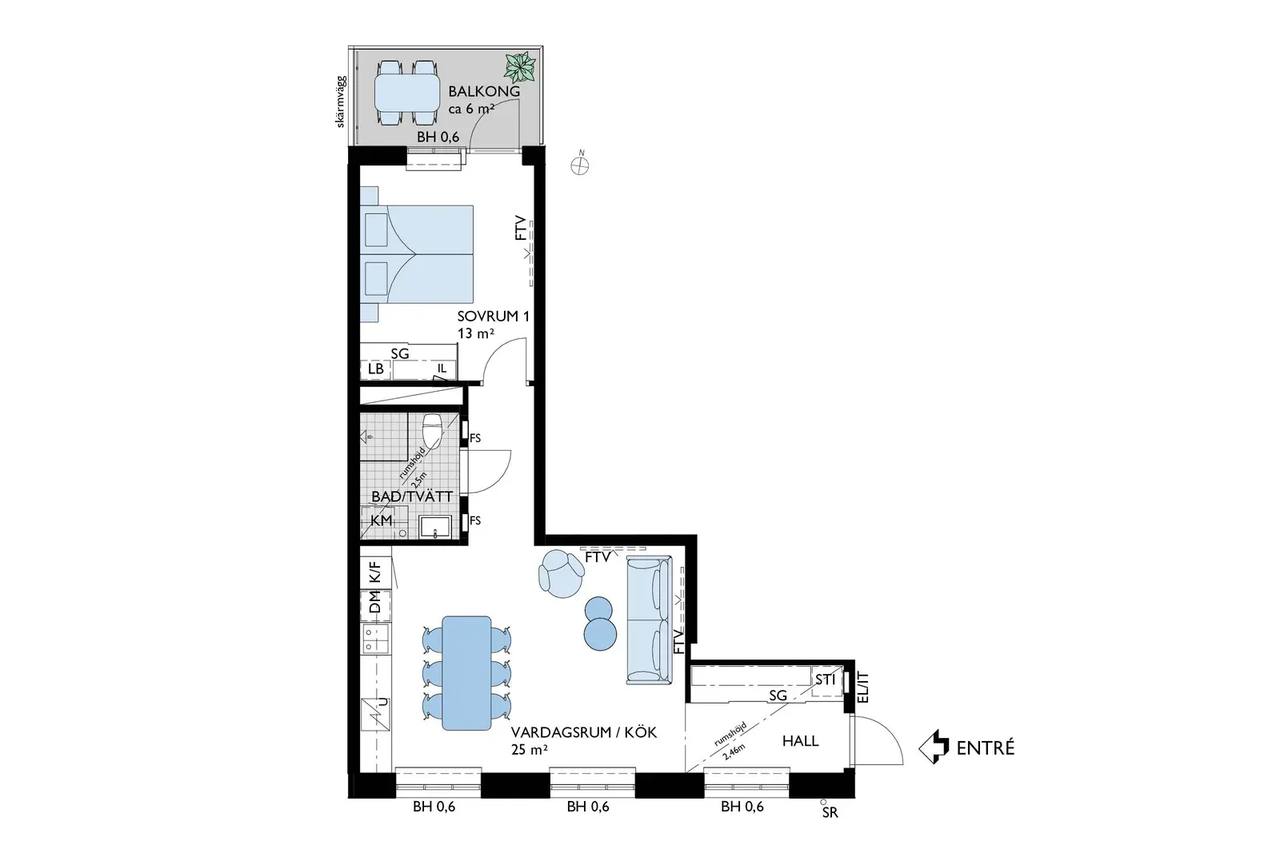 Floor plan for Textilgatan 5