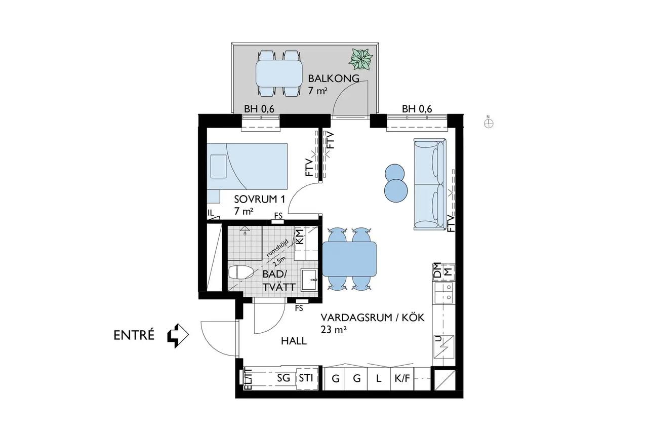 Floor plan for Textilgatan 5