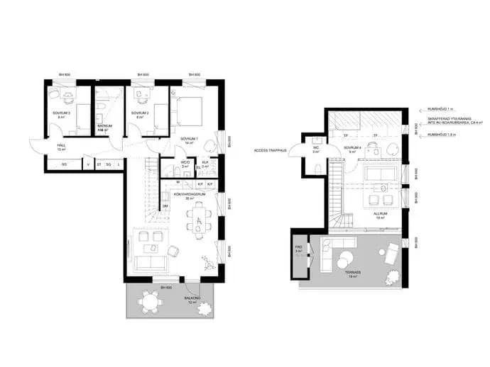 Floor plan for Ugglevägen