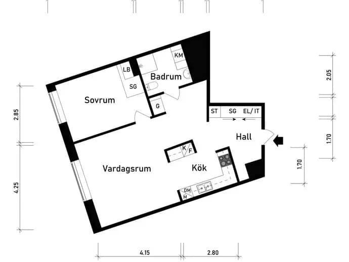 Floor plan for Bratteråsgatan 40