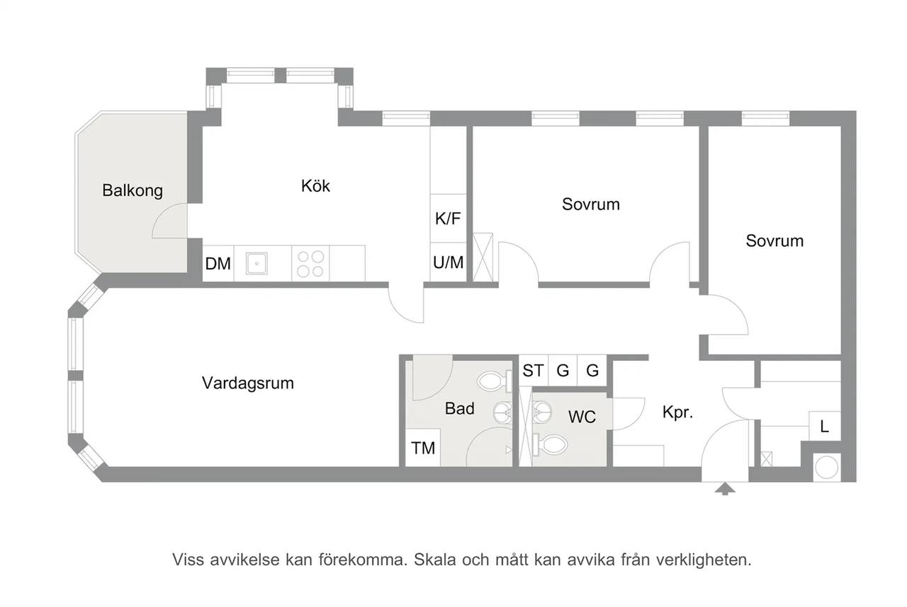 Floor plan for Skansgatan 1
