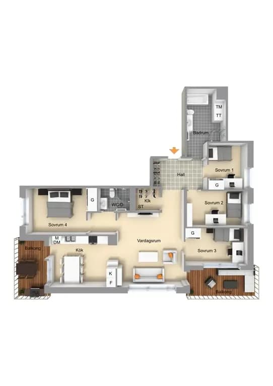 Floor plan for Fridensborgsvägen 58