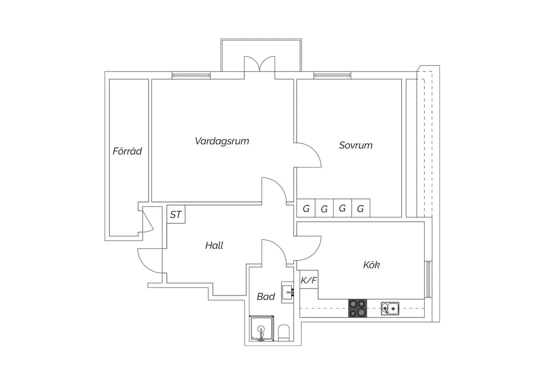 Floor plan for Västra Långgatan 62