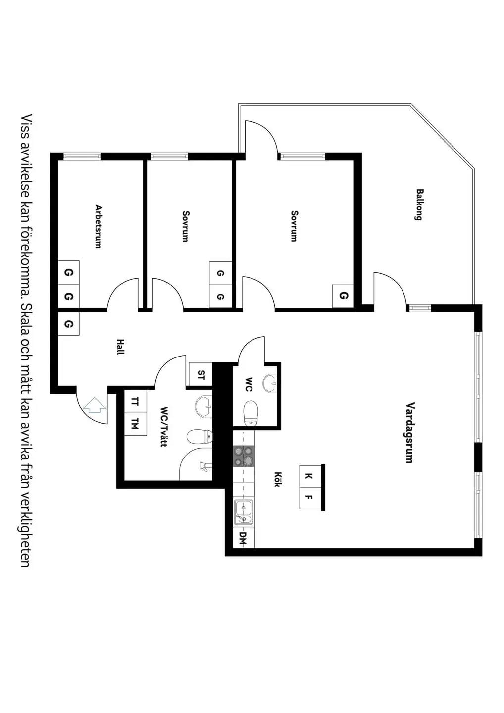 Floor plan for Torggatan 16A