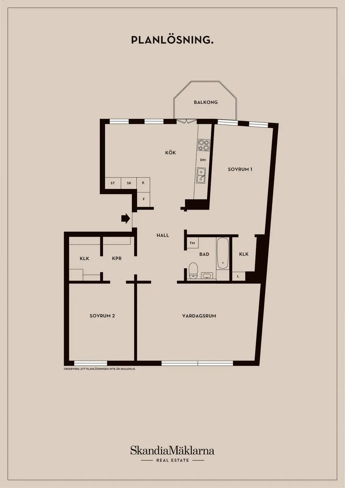 Floor plan for Västgötagränd 9, 4tr