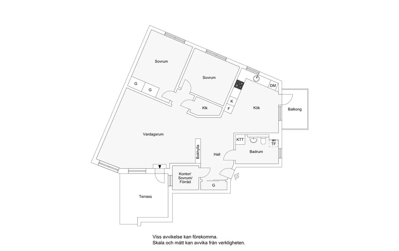 Planritning för Järla gårdsväg 22, 4 tr