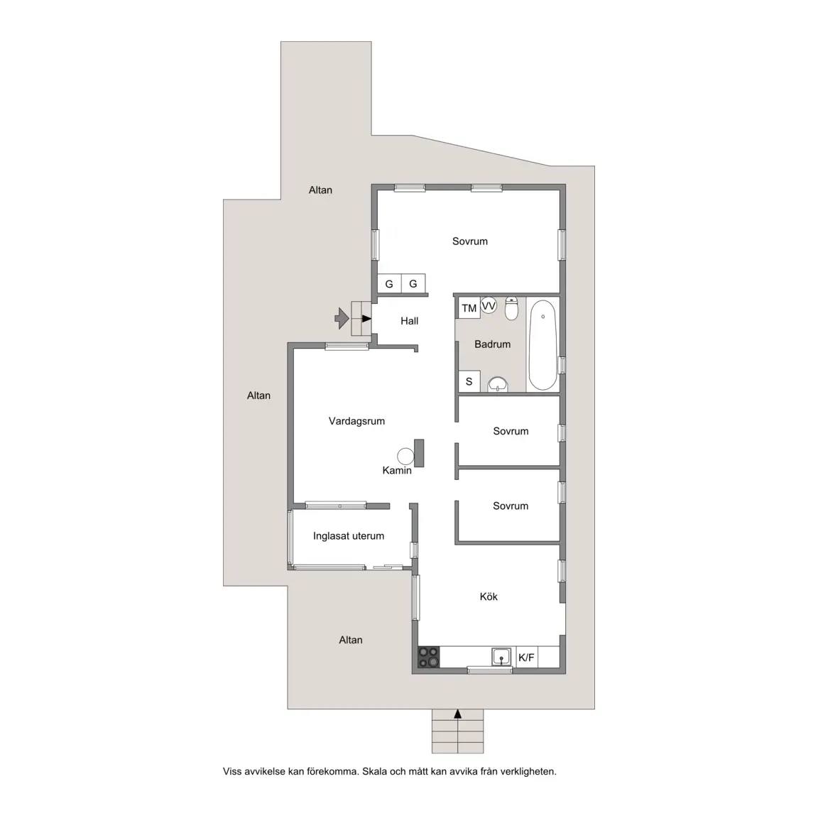 Planritning för Dalviksvägen 6