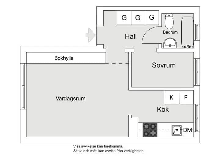 Floor plan for Kransbindarvägen 33, vån 2