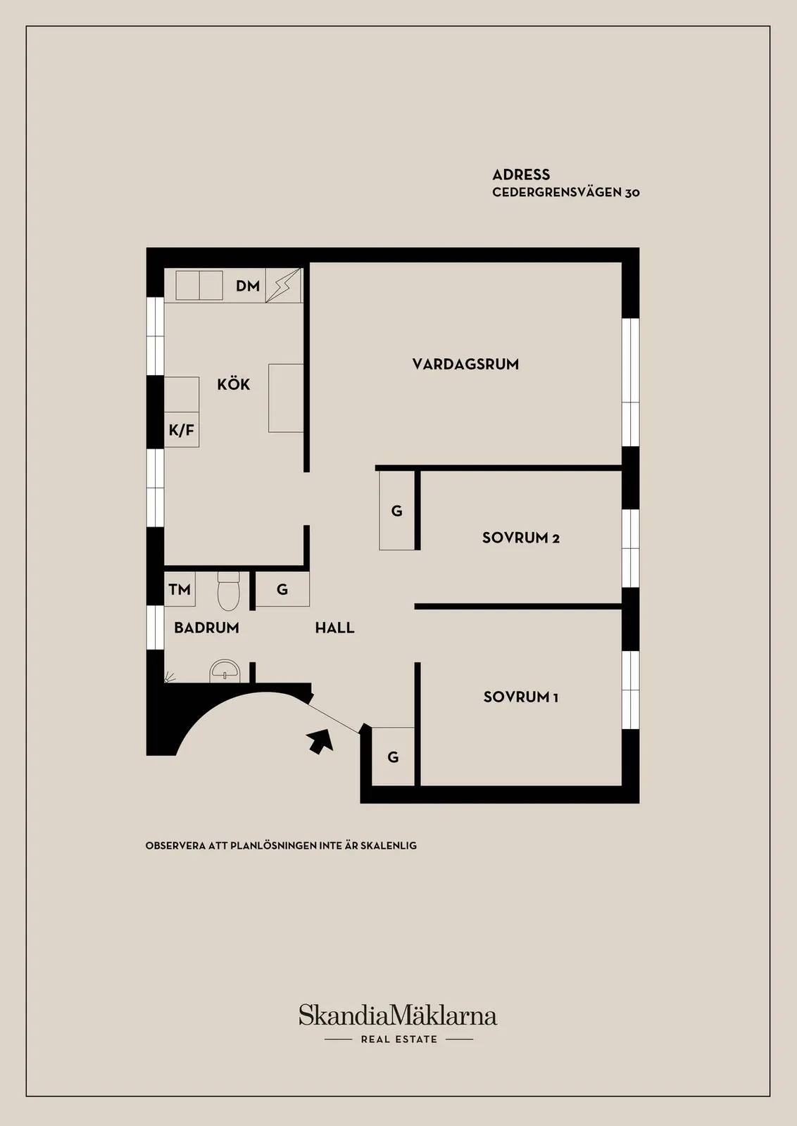 Floor plan for Cedergrensvägen 30