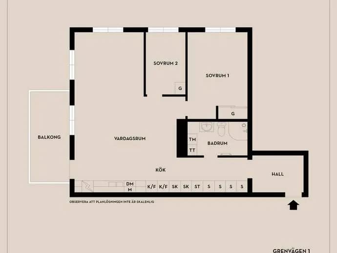 Floor plan for Grenvägen 1