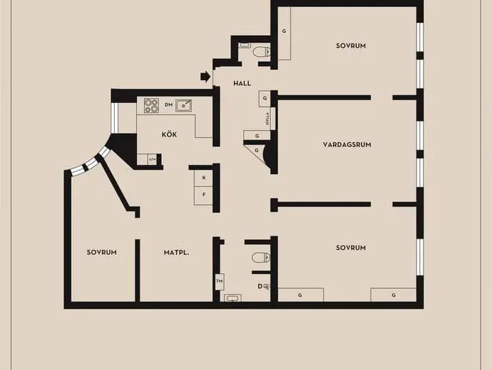 Floor plan for Upplandsgatan 54A, 2tr