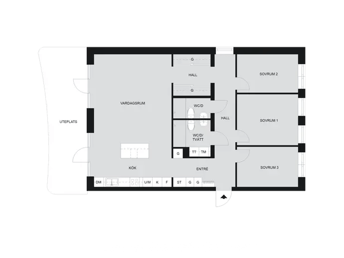 Planritning för Rodgagatan 3