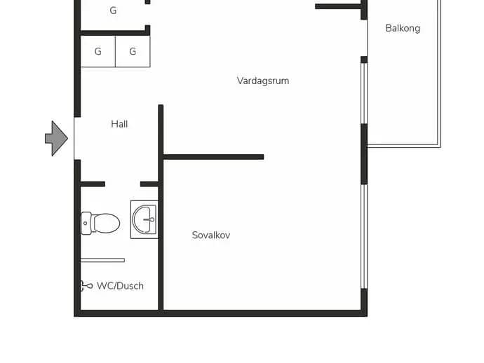 Floor plan for Kungsbro strand 25