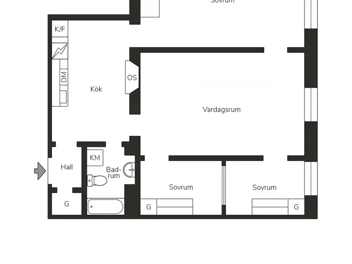 Planritning för Ringvägen 129A