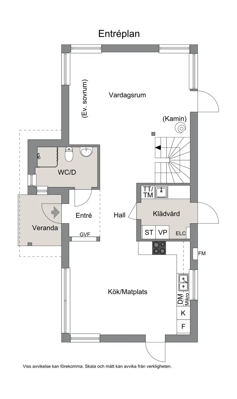 Floor plan for Evert Lööfs väg 3