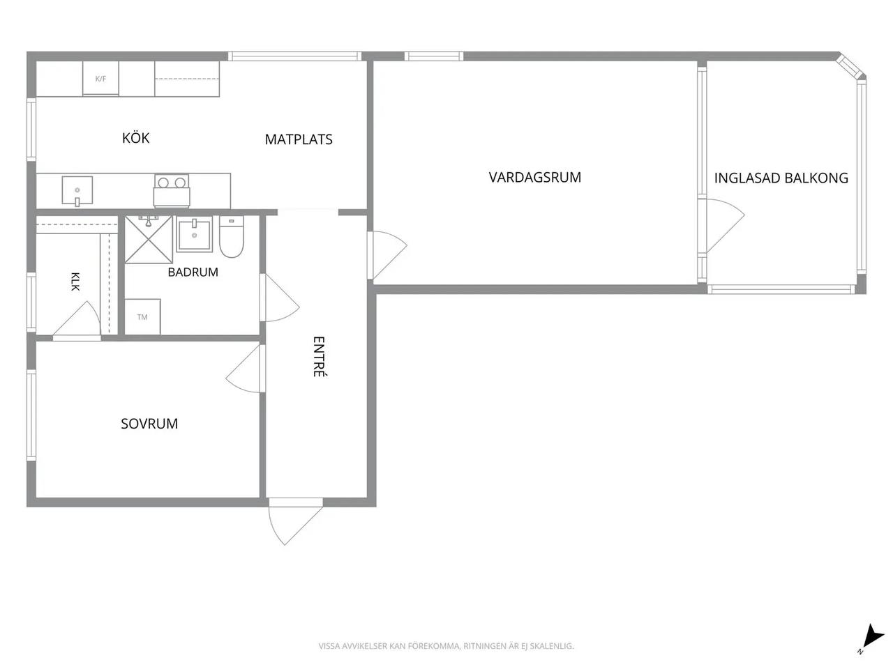 Floor plan for Kallenbergsgatan 8B