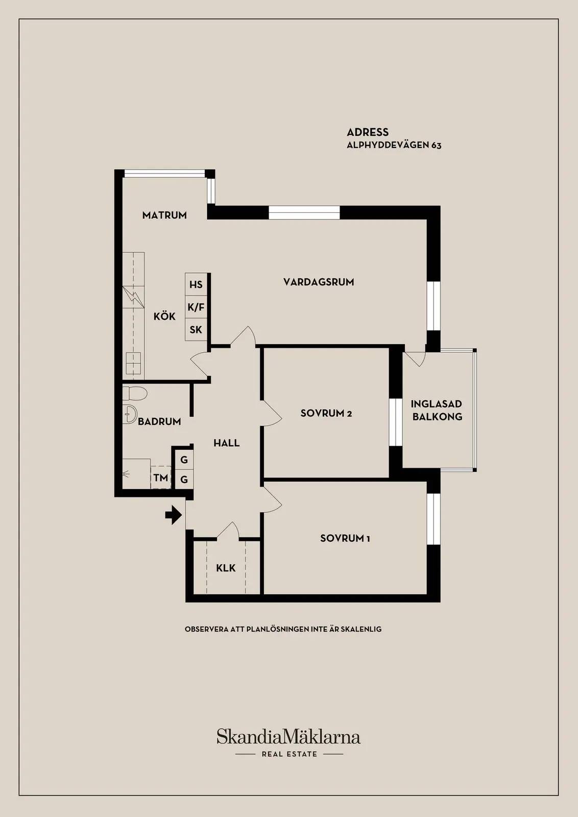 Floor plan for Alphyddevägen 63