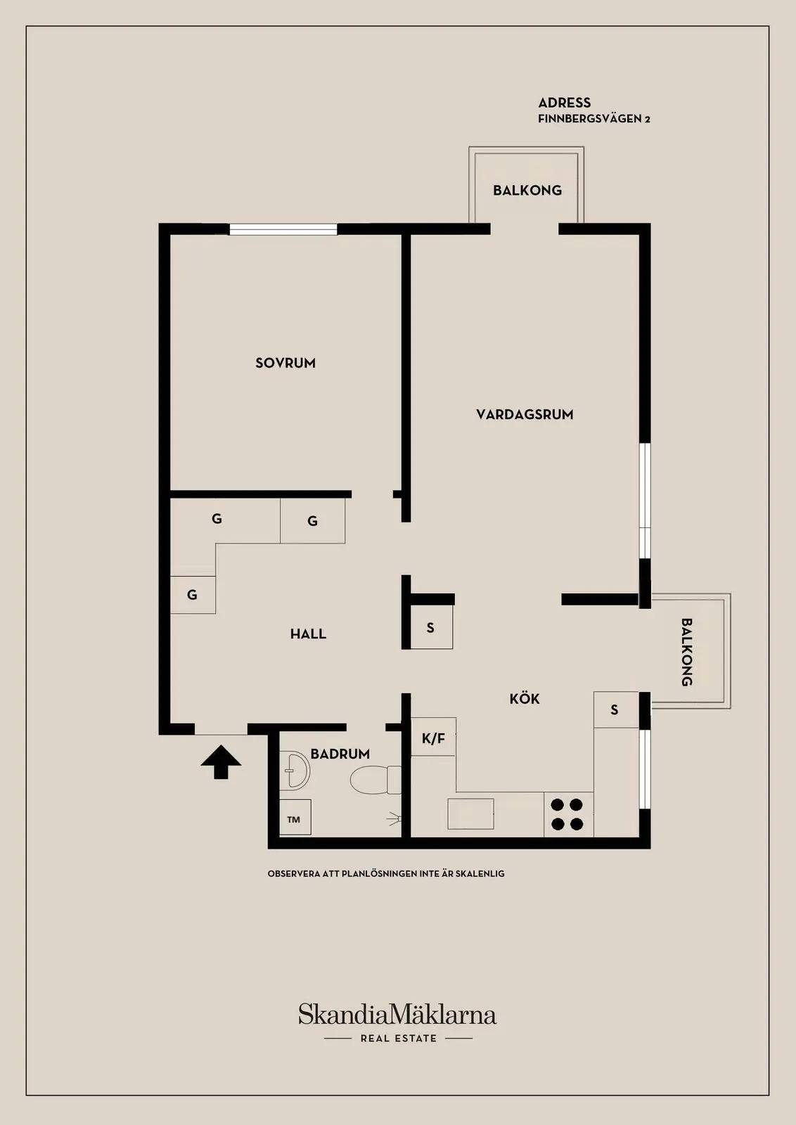 Floor plan for Finnbergsvägen 2