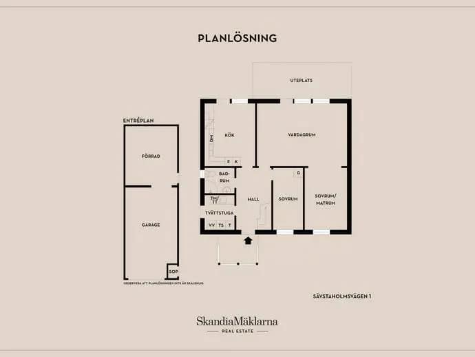 Planritning för Sävstaholmsvägen 1