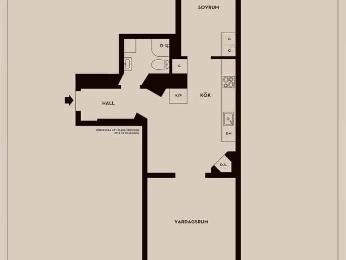 Floor plan for Dalagatan 8