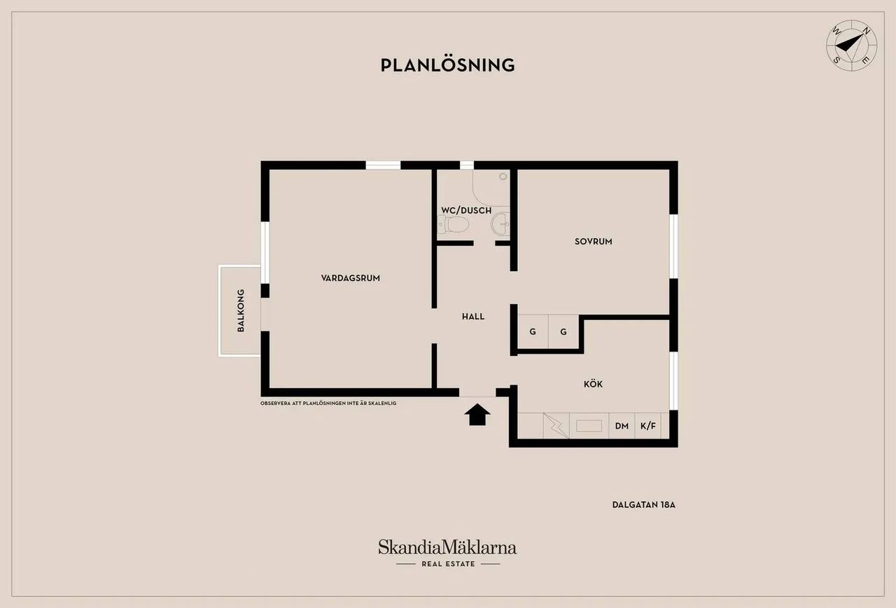 Planritning för Dalgatan 18A