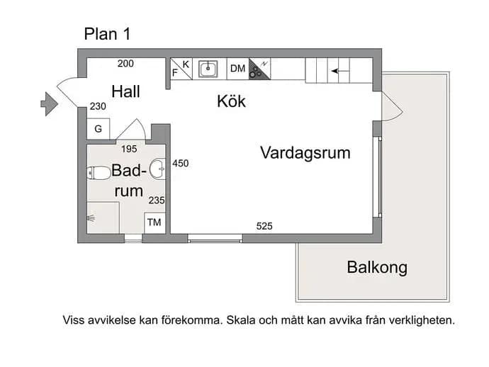 Floor plan for Broslättsgatan 36 