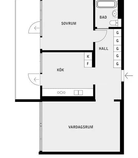 Planritning för Kometvägen 17