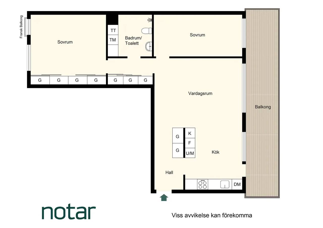 Planritning för Oxenstiernas allé 14