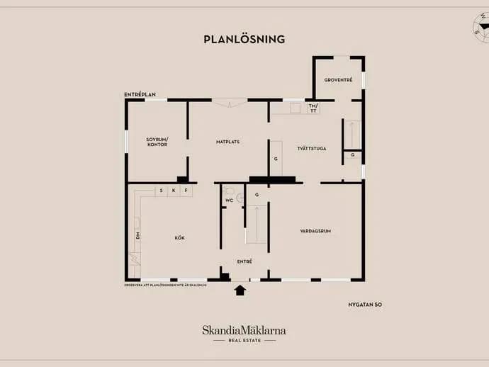 Floor plan for Nygatan 50