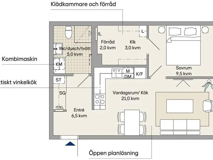 Floor plan for Blinkersgatan 12