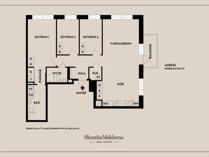 Floor plan for Mobilgatan 1C