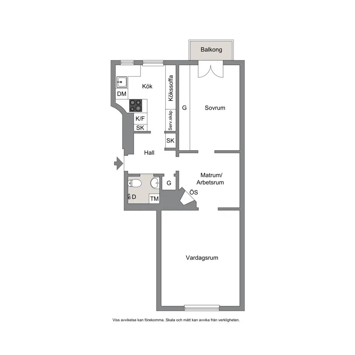 Floor plan for Atlasgatan 11, 2tr