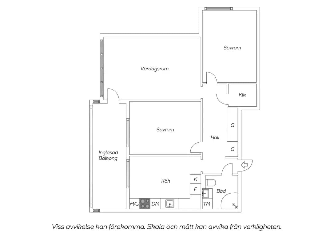 Planritning för Elsarostigen 8