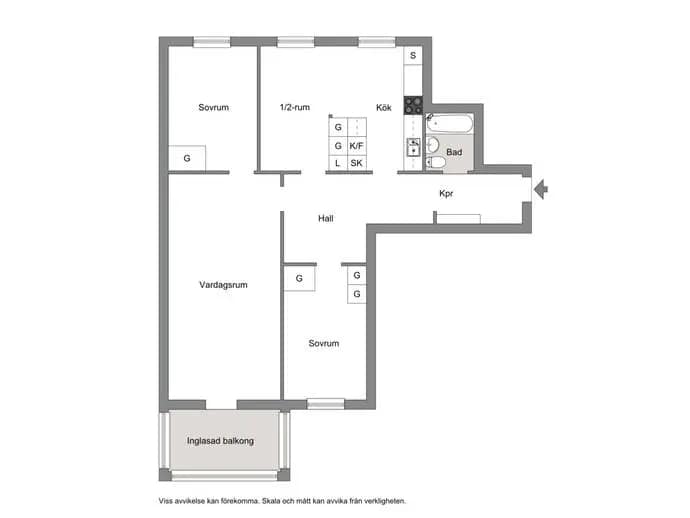 Planritning för Kaptensgatan 3 A