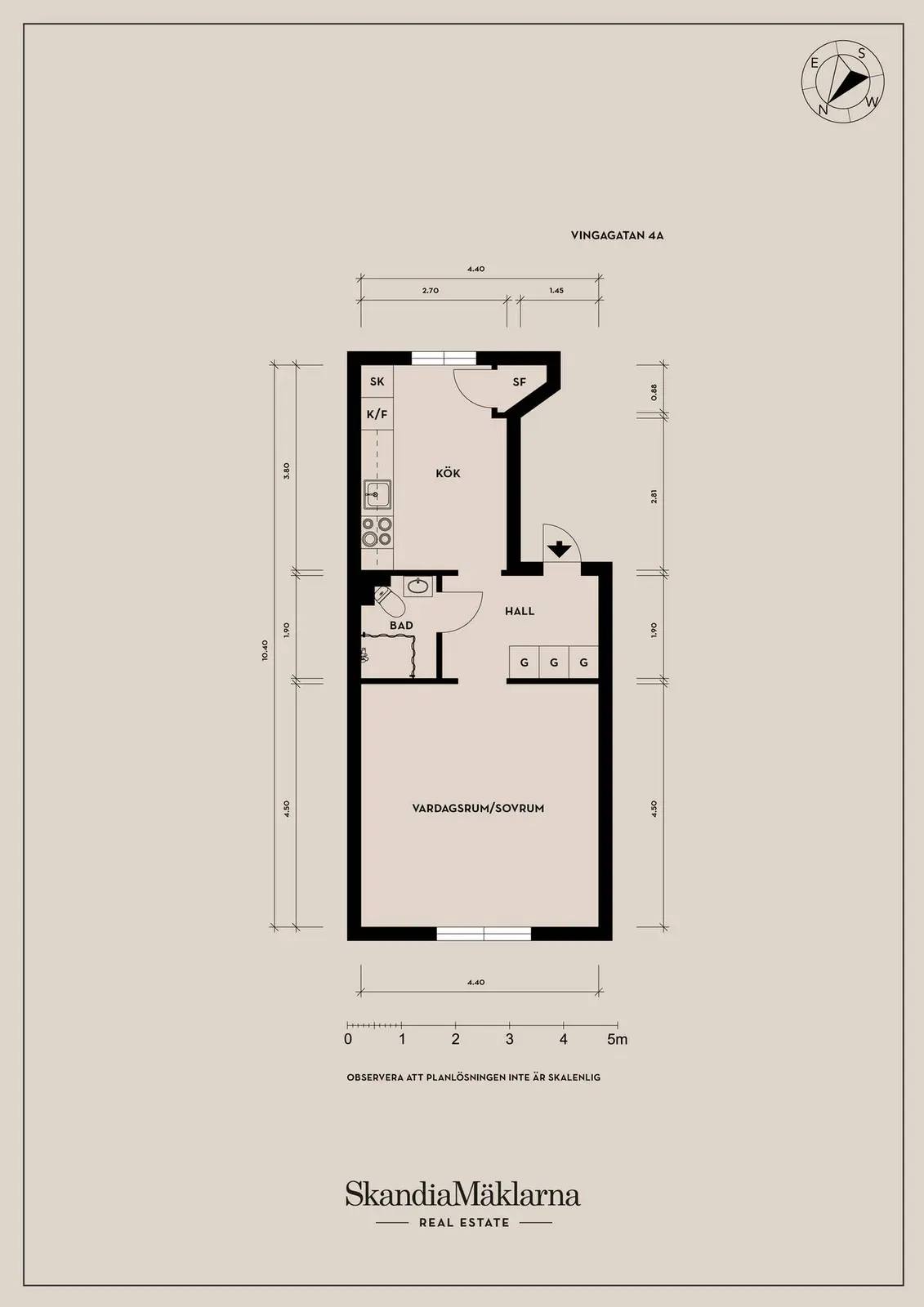 Floor plan for Vingagatan 4A