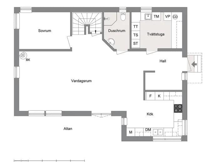 Planritning för Sedelvägen 8B