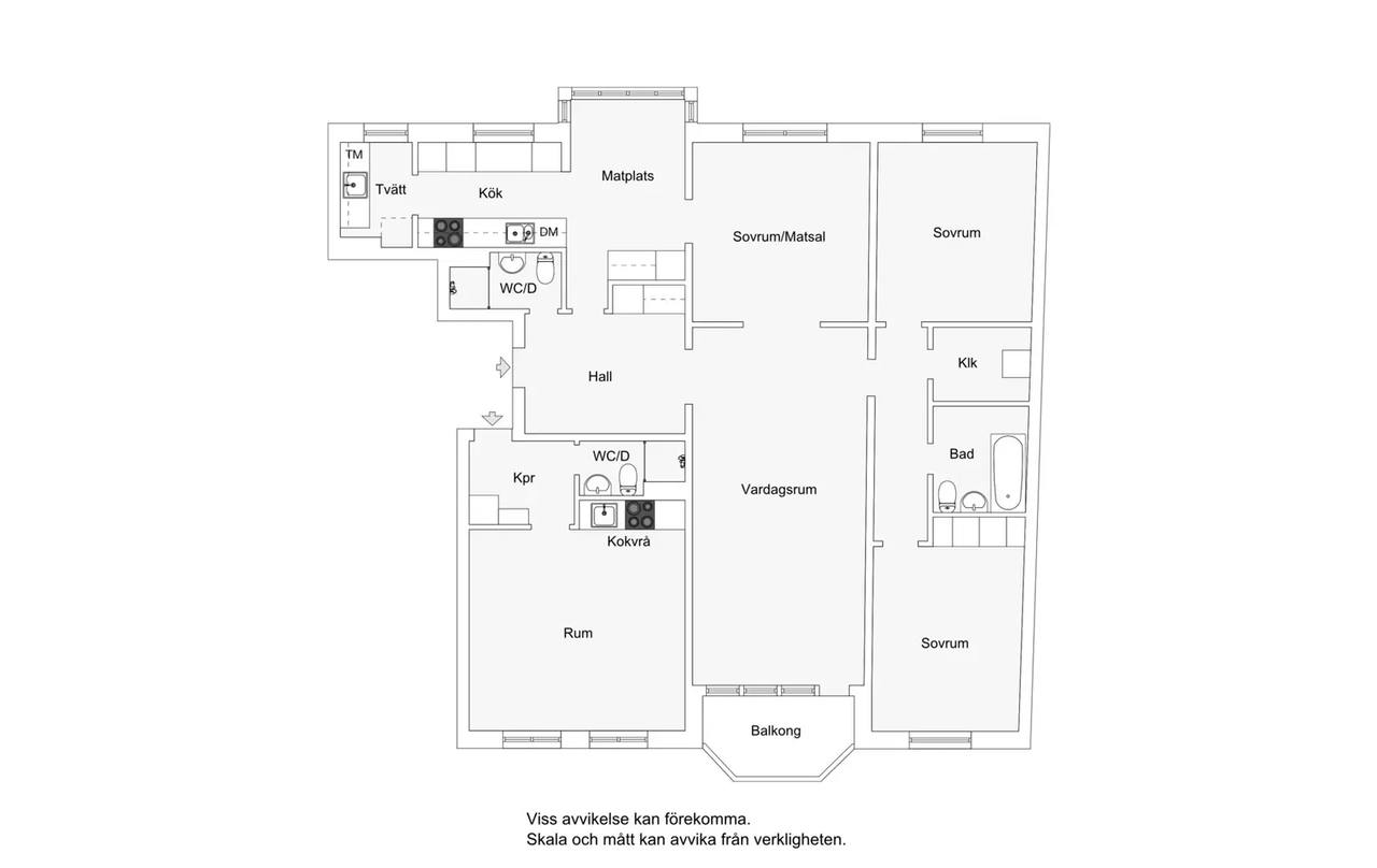 Floor plan for Wollmar Yxkullsgatan 14, 2tr