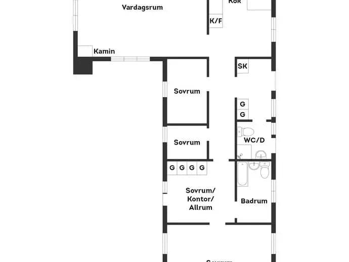 Floor plan for Vargstigen 2