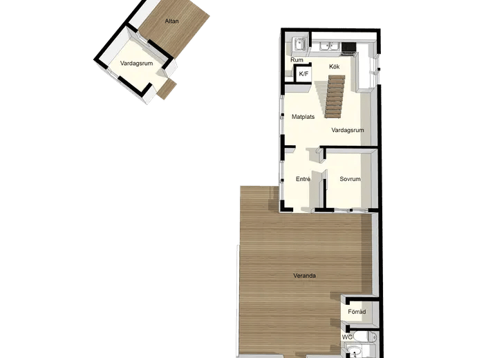 Floor plan for Kiholms koloniområde Solrosstigen 173 område 6