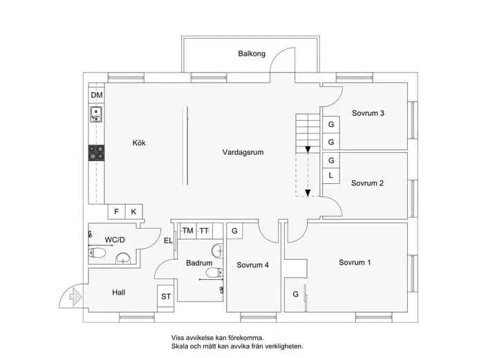 Floor plan for Tavelsjövägen 9, 5 tr