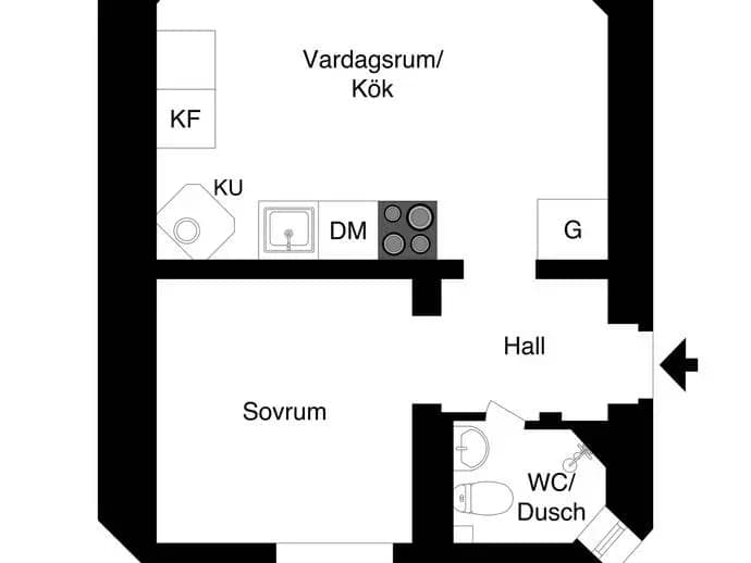 Floor plan for Norra Stationsgatan 117 lgh 1001