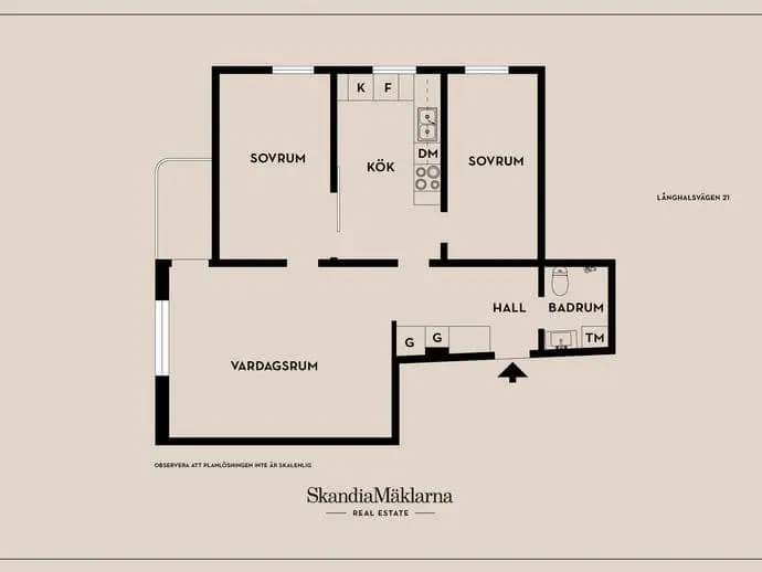Planritning för Långhalsvägen 21