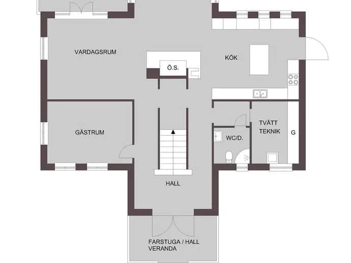 Planritning för Tunavägen 5B